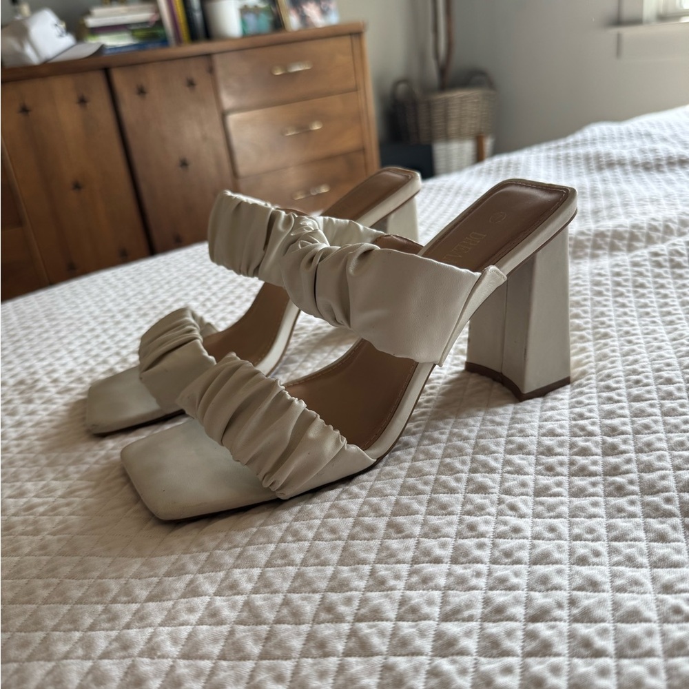 Elegant Cream Heeled Sandals